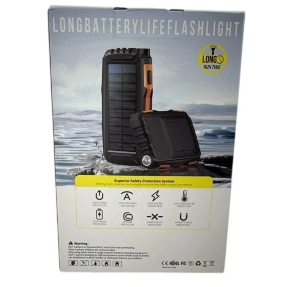 Safe Speed Solar Power Bank 42800mAh‎ Outdoor Portable Charger  Flashlight NEW